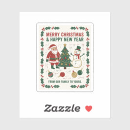 Merry Christmas and a Happy New Year Aufkleber