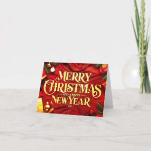 "Merry Christmas and a Happy New Year" Festlich Feiertagskarte