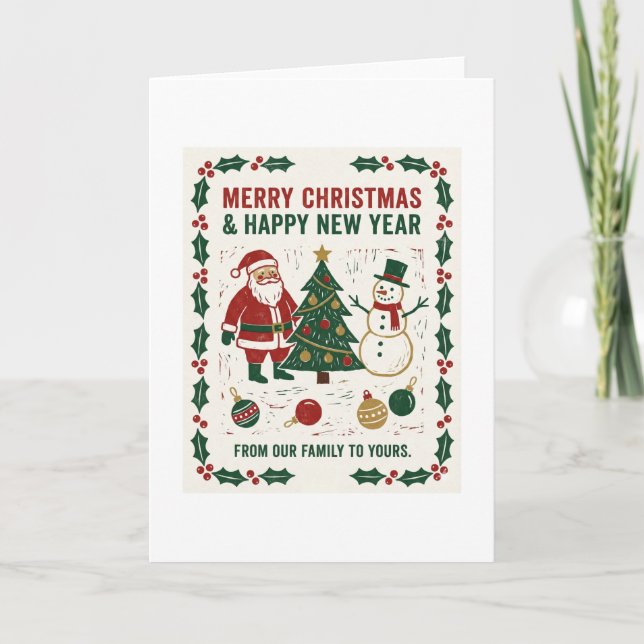 Merry Christmas and a Happy New Year Karte (Vorderseite)
