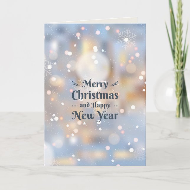 Merry Christmas And Happy New Year Feiertagskarte (Vorderseite)