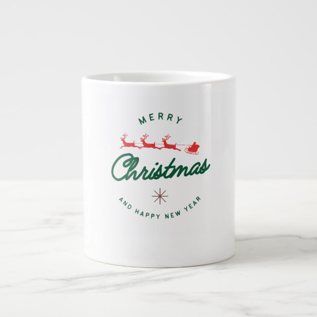 Merry Christmas and happy New Year  Jumbo-Tasse (Vorderseite)