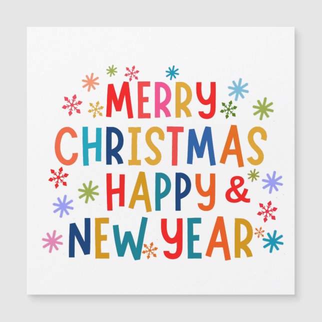 MERRY CHRISTMAS AND HAPPY NEW YEAR MAGNETKARTE (Vorderseite)