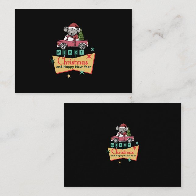 Merry Christmas and Happy New Year Mitteilungskarte (Vorne/Hinten)