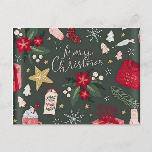 Merry Christmas and happy New year  Postkarte (Vorderseite)