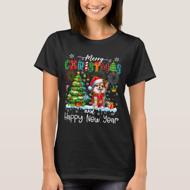 Merry Christmas And Happy New Year Santa Chihuahua T-Shirt (Vorderseite)