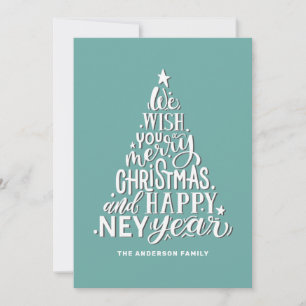 Merry Christmas and Happy New Year Typography Feiertagskarte
