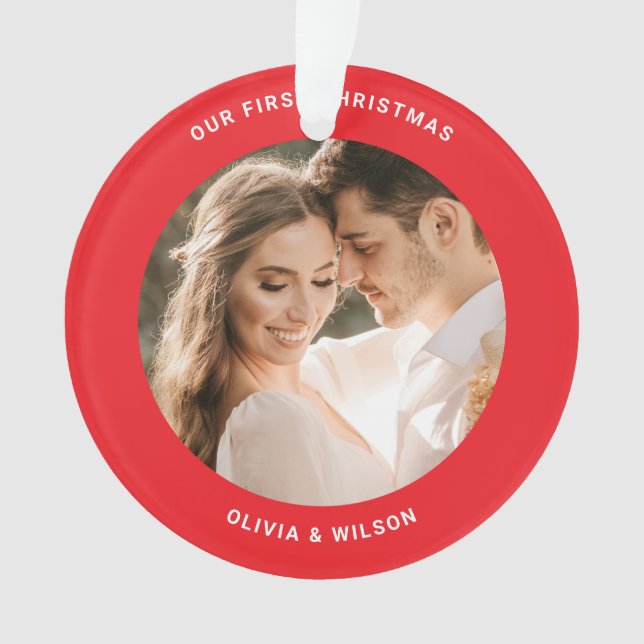 Merry Christmas and Married Photo Ornament (Vorderseite)