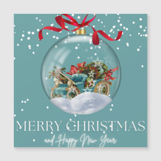 Merry Christmas and New Year Greeting Magnetkarte
