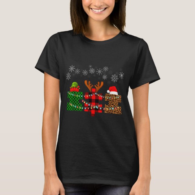 Merry Christmas And Snowflakes Autism Merry Christ T-Shirt (Vorderseite)