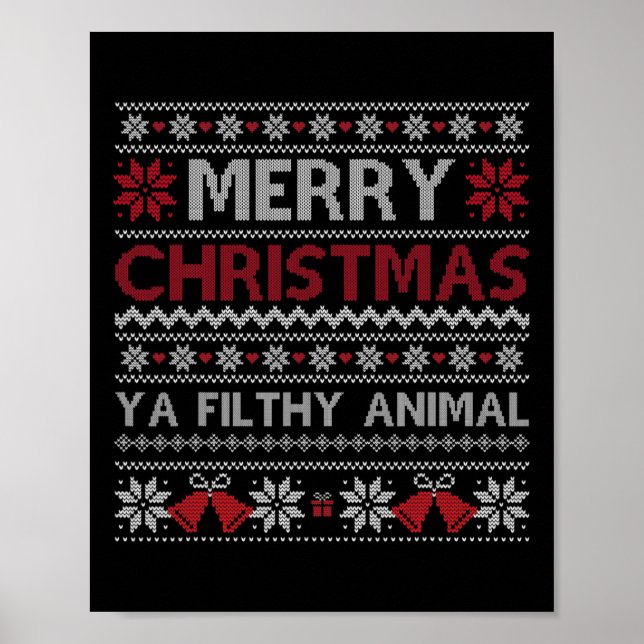 Merry Christmas Animal Filthy Ya Ugly Style Xmas  Poster (Vorne)