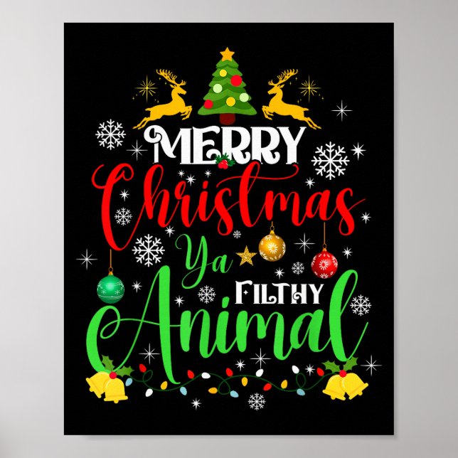 Merry Christmas Animal Filthy Ya Xmas Family Pajam Poster (Vorne)