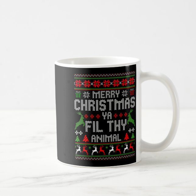 Merry Christmas Animal Filthy Ya Xmas Pajama Chris Kaffeetasse (Rechts)