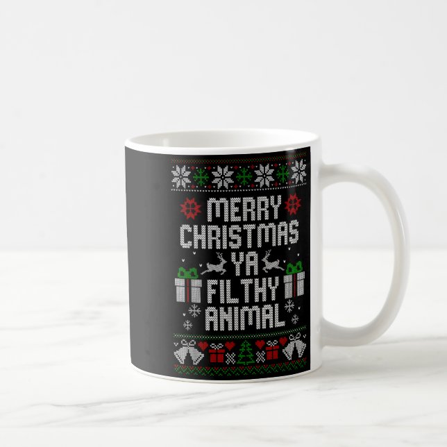 Merry Christmas Animal Filthy Ya Xmas Pajama  Kaffeetasse (Rechts)