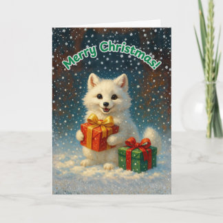 Merry Christmas - Arctic Fox Gift Card Karte