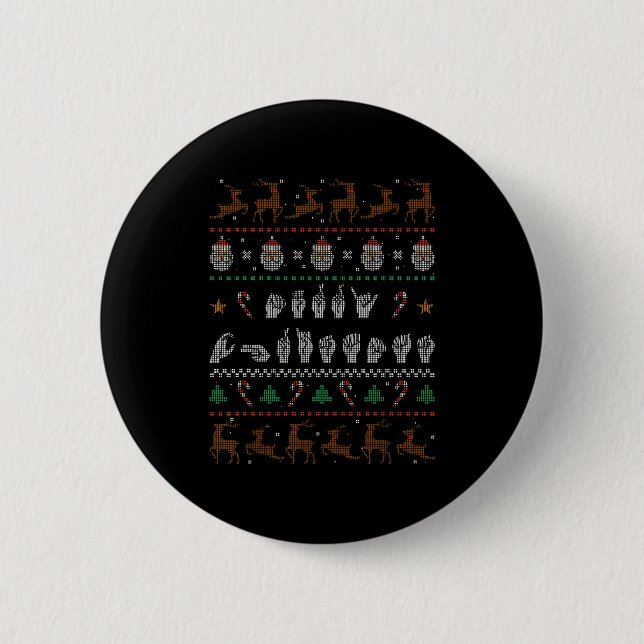 Merry Christmas Asl Sign Language Deaf Pride Sped  Button (Vorderseite)