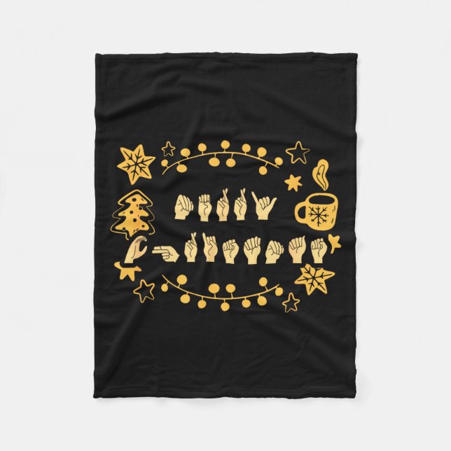 Merry Christmas Asl Sign Language Deaf Sped Women  Fleecedecke (Vorderseite)