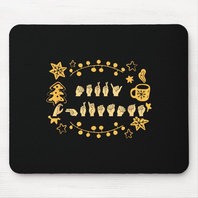 Merry Christmas Asl Sign Language Deaf Sped Women  Mousepad (Vorne)