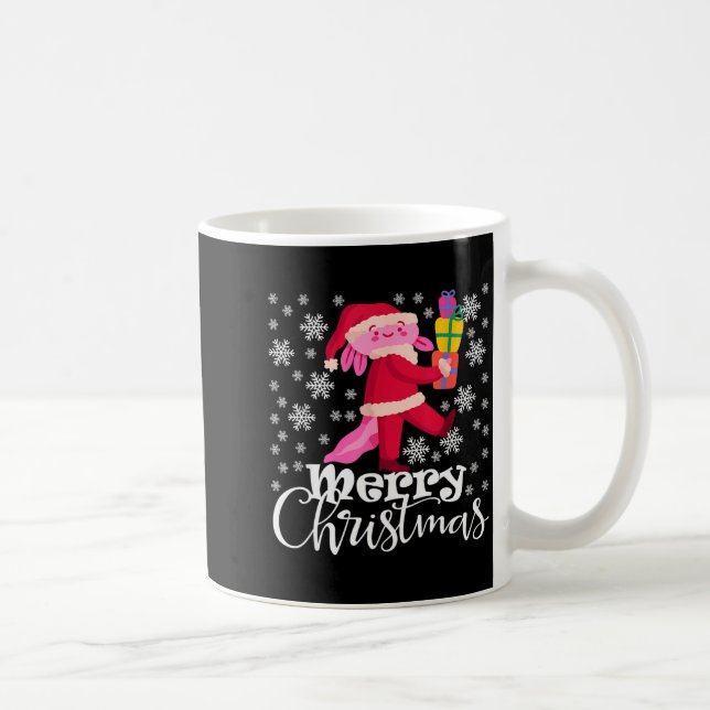 Merry Christmas Axolotl Funny Christmas Snowflakes Kaffeetasse (Rechts)