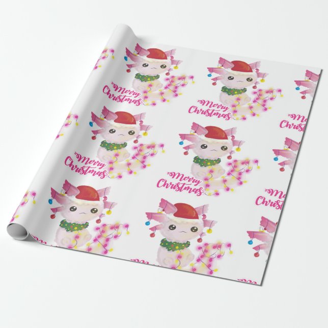merry christmas axolotl santa geschenkpapier (Ungerollt)