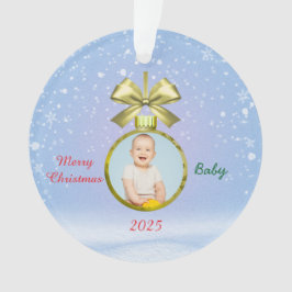 Merry Christmas Baby Photo  Ornament