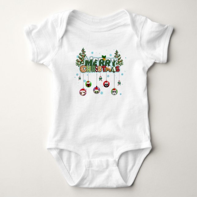 Merry Christmas Baby T-Shirt Strampler (Vorderseite)