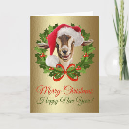 Merry Christmas Babytoggenburg Goat Kid Painting Feiertagskarte