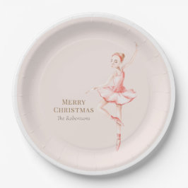 Merry Christmas Ballerina Paper Plate Pappteller
