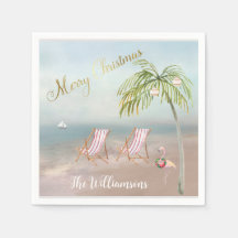 Merry Christmas Beach Flamingo Wreath einzigartig