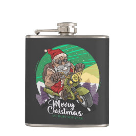 Merry Christmas Biker Santa Flachmann