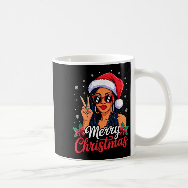 Merry Christmas Black African Girl American Melani Kaffeetasse (Rechts)