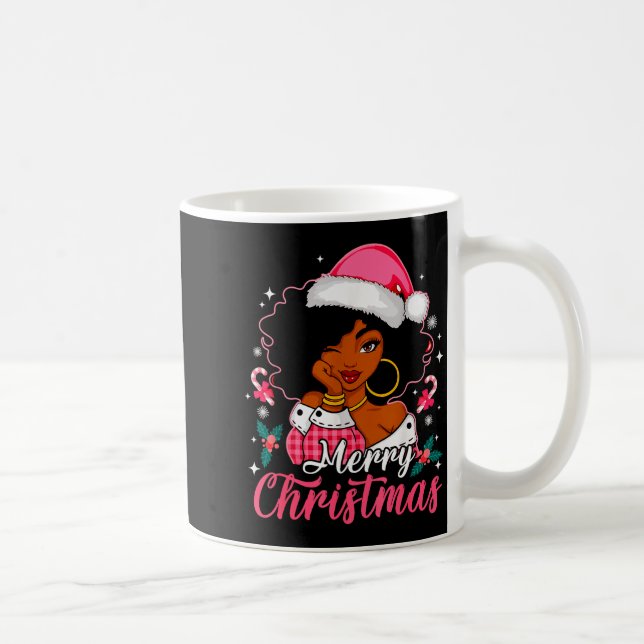 Merry Christmas Black Afro African American Girl S Kaffeetasse (Rechts)