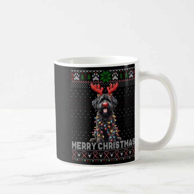 Merry Christmas Black Ao Dog Lover Ugly Xmas T Shi Kaffeetasse (Rechts)