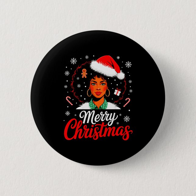 Merry Christmas Black Women African American Xmas  Button (Vorderseite)
