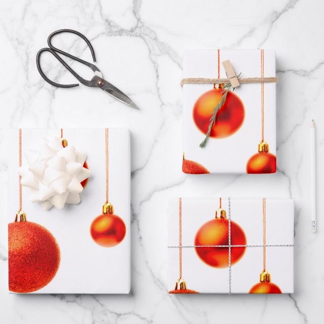 Merry Christmas blue star decoration with text Geschenkpapier Set (Vorderseite)