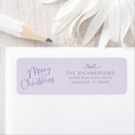 Merry Christmas Bow Lavender Rücksendeadresse Labe
