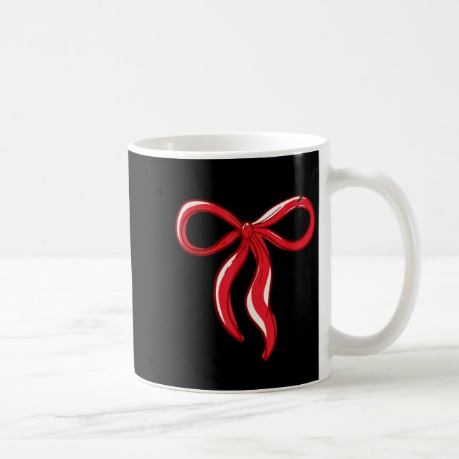 Merry Christmas Bow Red Santa Xmas Coquette Aesthe Kaffeetasse (Rechts)