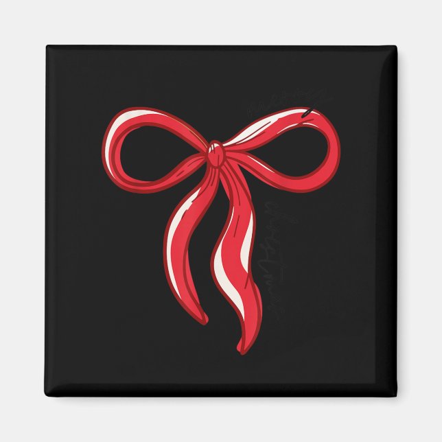 Merry Christmas Bow Red Santa Xmas Coquette Aesthe Magnet (Vorne)