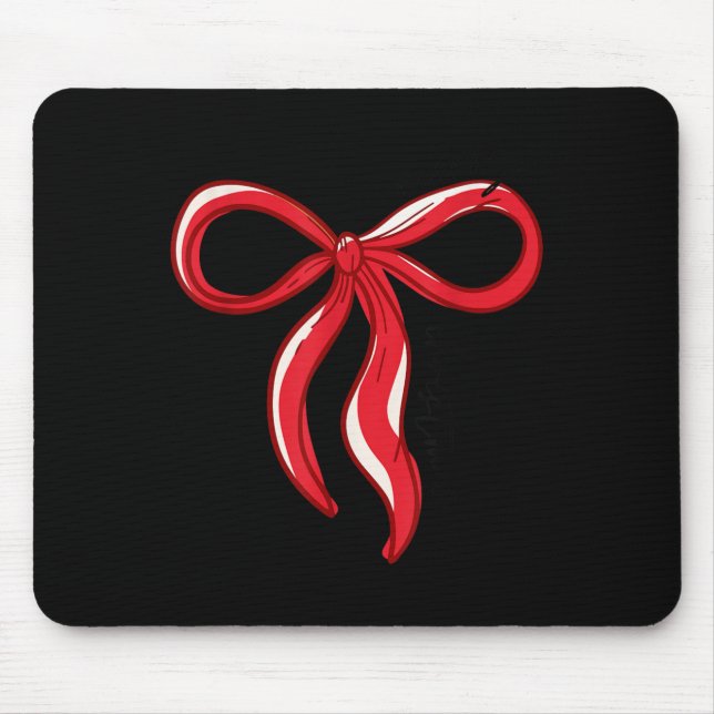 Merry Christmas Bow Red Santa Xmas Coquette Aesthe Mousepad (Vorne)