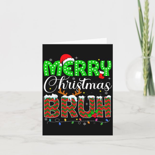 Merry Christmas Bruh Boys Teens Kids Men Xmas Paja Karte (Vorderseite)