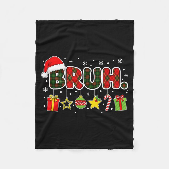 Merry Christmas Bruh Bro Meme Teens Boys Mens Kids Fleecedecke (Vorderseite)