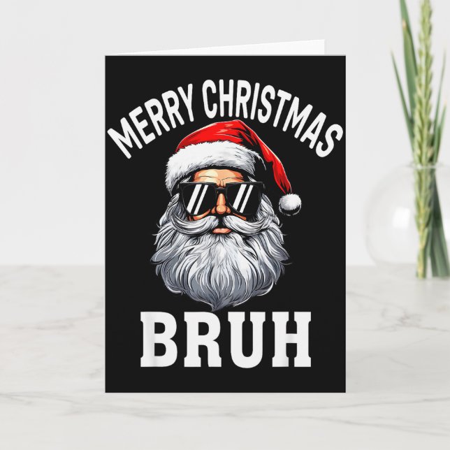 Merry Christmas Bruh Meme Funny Saying For Brother Karte (Vorderseite)