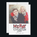 MERRY Christmas Buffalo Kariertes Foto Feiertagskarte<br><div class="desc">Dieses trendige Foto-Design enthält den Text "Frohe Weihnachten" in rot und schwarz Büffel kariert. Klicken Sie auf die Schaltfläche "Anpassen", um mehr Flexibilität beim Anpassen von Grafik, Text und/oder Foto zu erreichen! Variationen dieses Designs, zusätzliche Farben sowie koordinierende Produkte sind in unserem Shop, zazzle.com/doodlelulu*, erhältlich. Kontaktieren Sie uns, wenn Sie...</div>