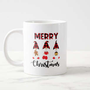 Merry Christmas- Buffalo Pläd Gnomen Jumbo-Tasse