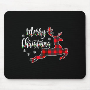 Merry Christmas Buffalo Pläd Red Santa Hat Xmas P Mousepad