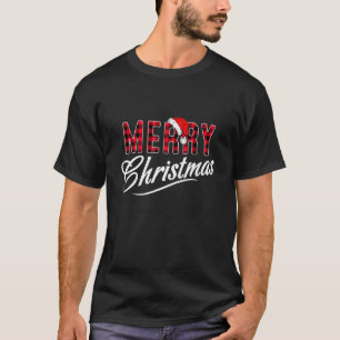 Merry Christmas Buffalo Pläd Red Santa Hat Xmas P T-Shirt