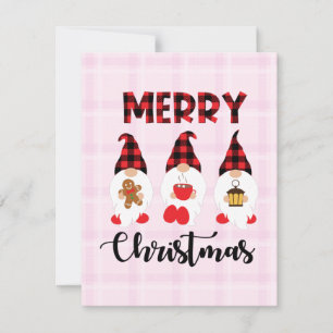 Merry Christmas- Buffalo Plaid Gnomes Mitteilungskarte