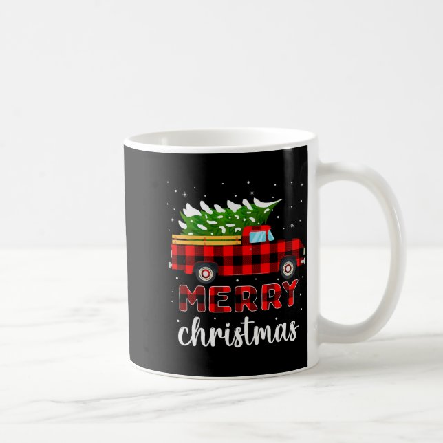 Merry Christmas Buffalo Truck Tree Red Plaid For M Kaffeetasse (Rechts)