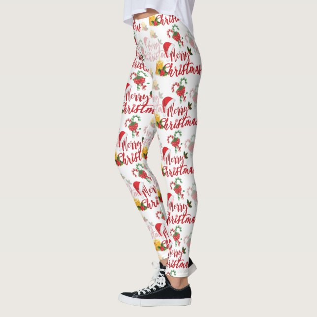 Merry Christmas Calligraphy Script Leggings (Links)
