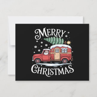Merry Christmas Camping Cute Santa Claus Truck Ess