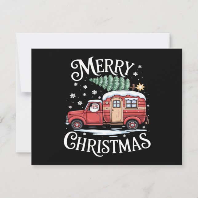 Merry Christmas Camping Cute Santa Claus Truck Ess (Vorderseite)